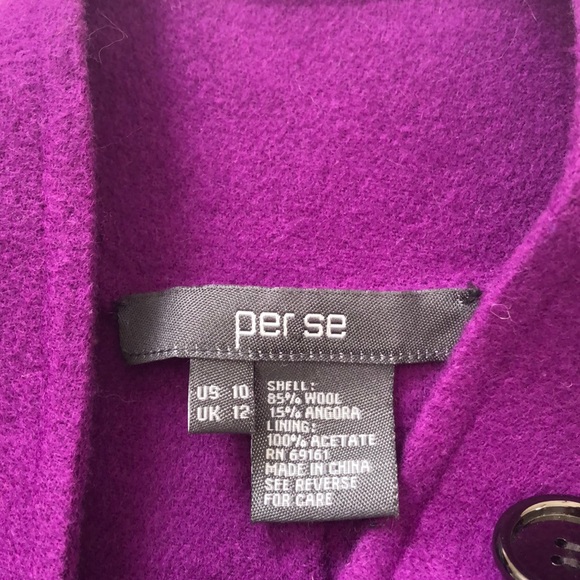 Per Se Magenta Double Breasted Wool angora jacket - Picture 9 of 9